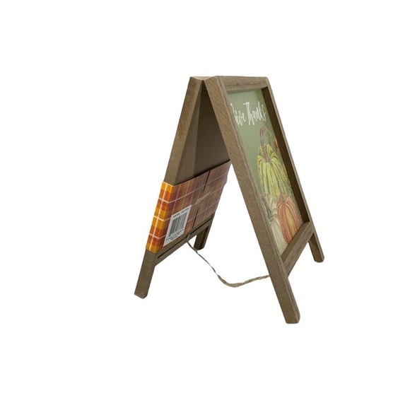 Autumn Give Thanks Write on Blackboard 2 Sides Table Counter Decor Wood Easel - Picture 5 of 16